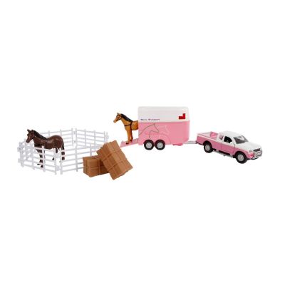 <div class="uk-panel tm-source-woo-description"><p>Jouet Pick-Up 4×4 Mitsubishi L200 avec remorque pour chevaux, livré avec 2 chevaux</p>
<p>Echelle: 1:32</p>
<p>Marque: KIDSGLOBE</p>
</div>