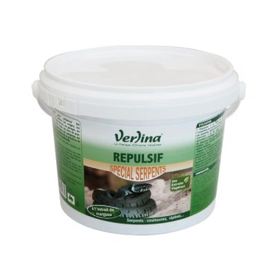 <div class="uk-panel tm-source-woo-description"><p>Le <strong>Répulsif Serpents granulés Verlina </strong>d’origine végétale<strong> </strong>permet d’éloigner efficacement et repousser durablement les serpents (<strong>les couleuvres :</strong> couleuvre à collier, couleuvre vipérine, couleuvre d’esculape, couleuvre verte et jaune…, <strong>les vipères.</strong></p>
<p>&nbsp;</p>
</div>