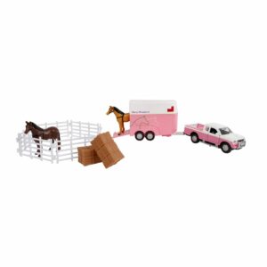 Jouet Pick-Up Mitsubishi avec remorque pour chevaux 1:32