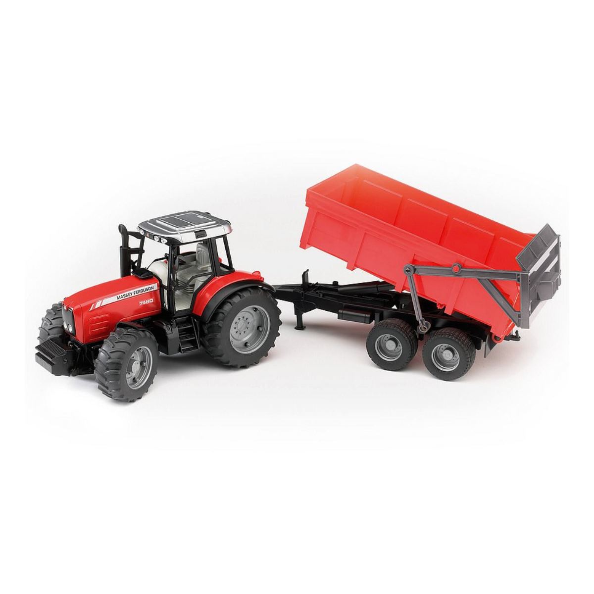 Jouet Massey Ferguson 7480 avec remorque basculante 1:16
