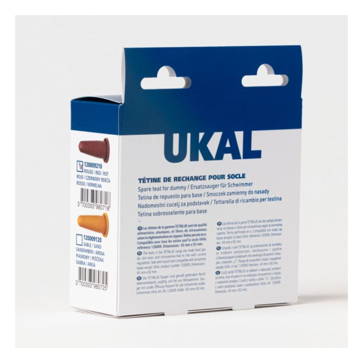 3 tétines pour socle caoutchouc naturel sable 43 x 92 mm Tetiblue – Image 3