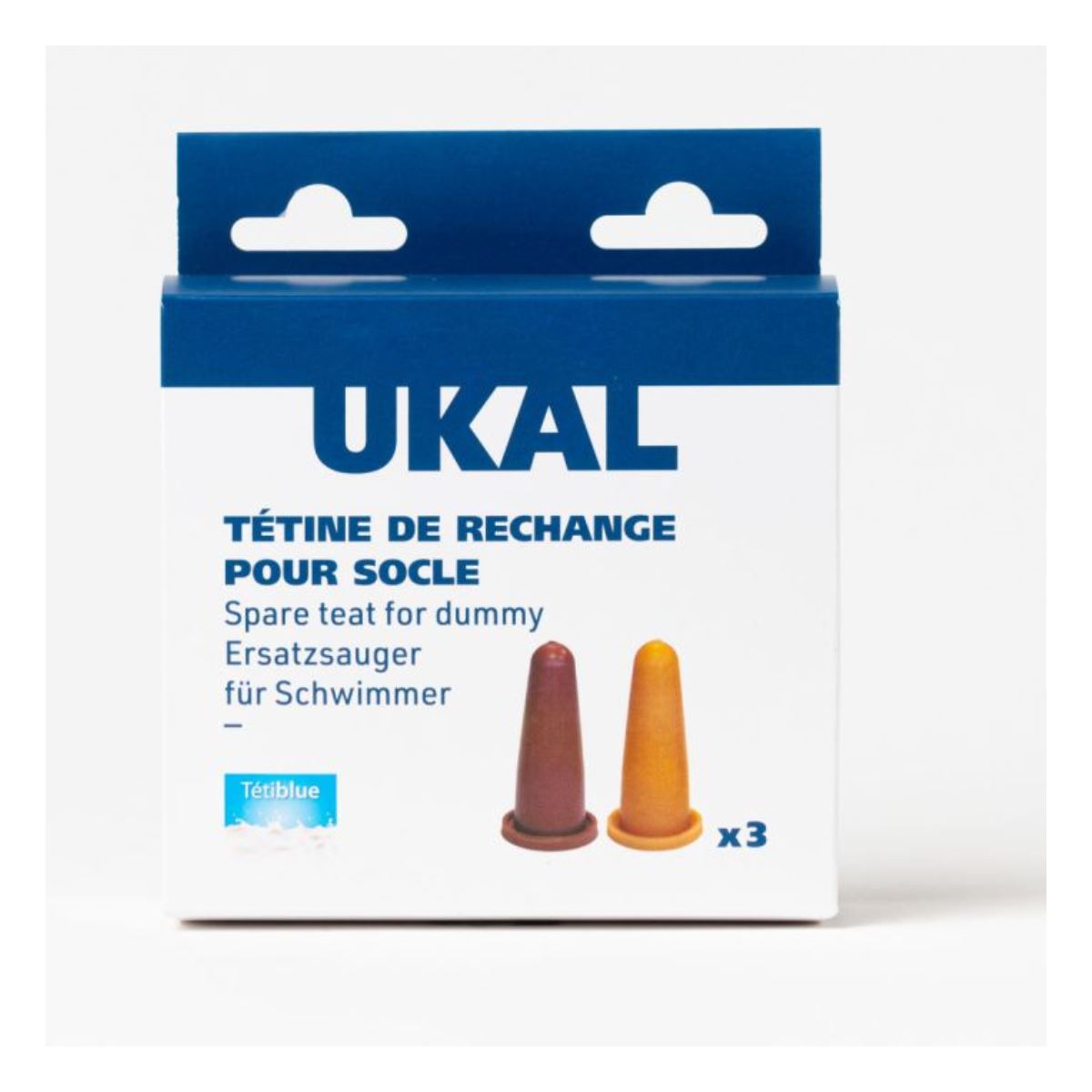 3 tétines pour socle caoutchouc naturel sable 43 x 92 mm Tetiblue – Image 2